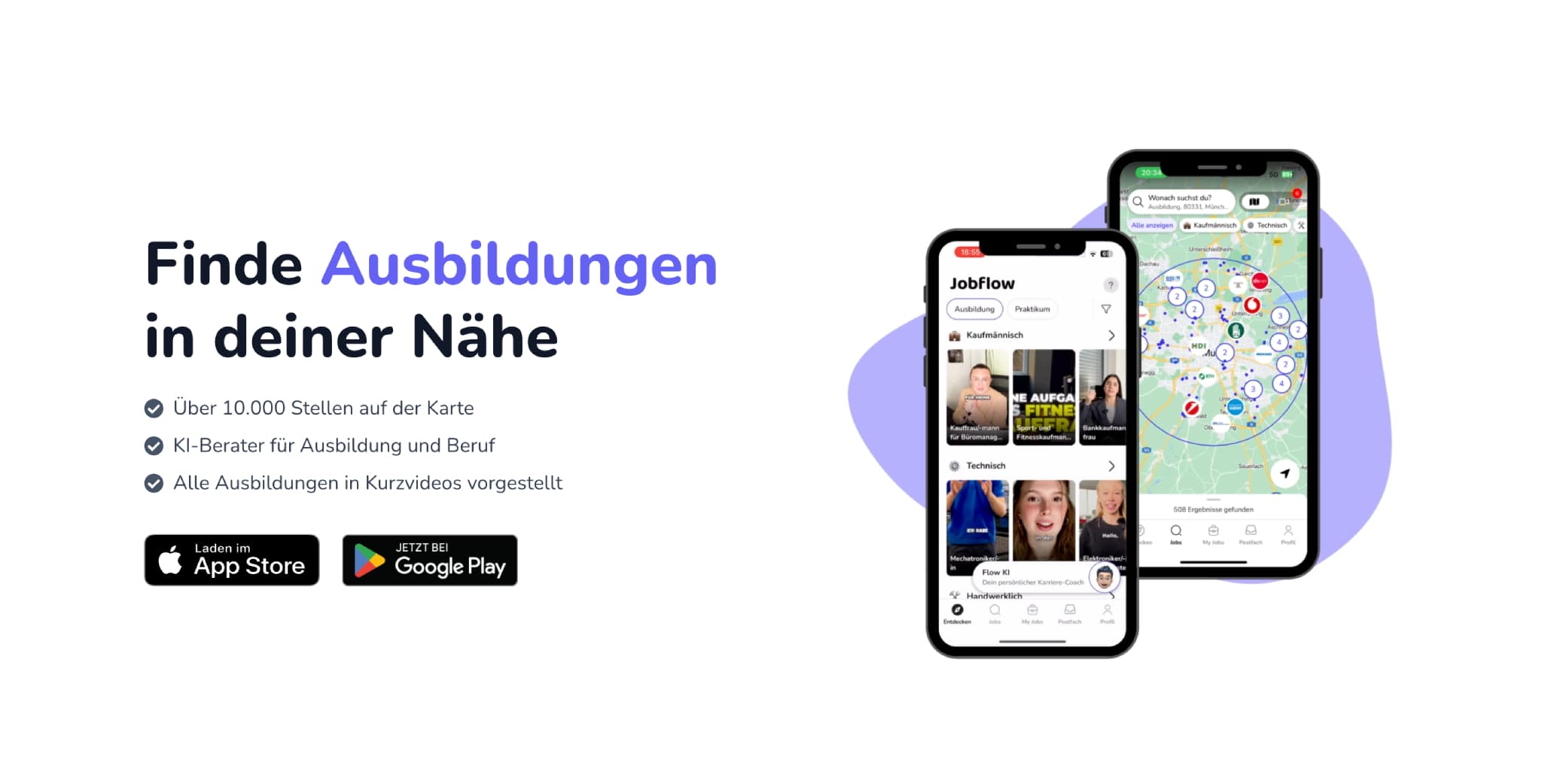 Jobflow - Ausbildungsplätze und Schülerpraktika finden