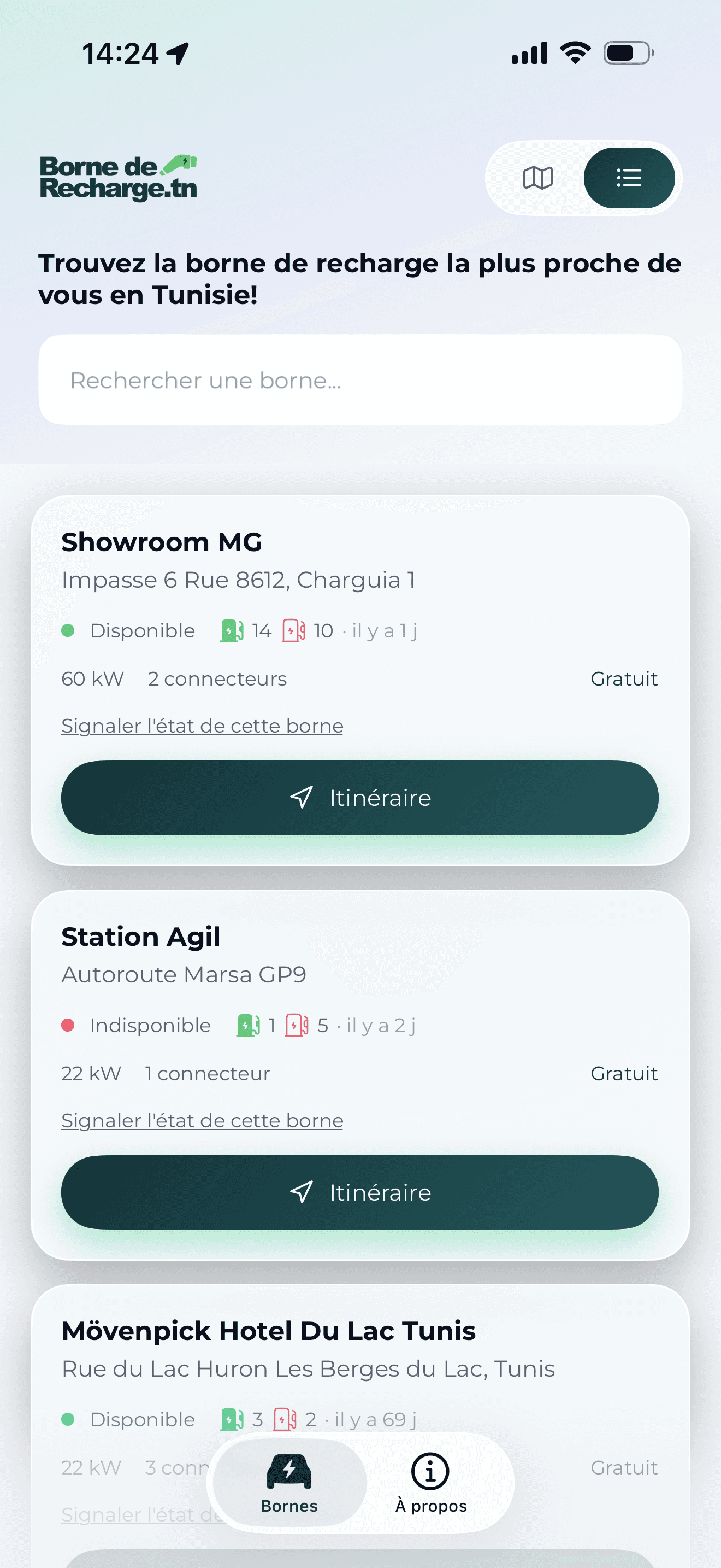 List screen