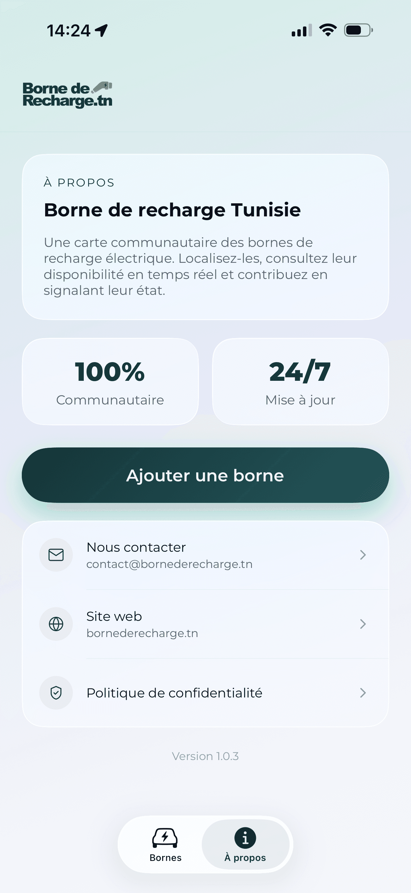 Settings screen