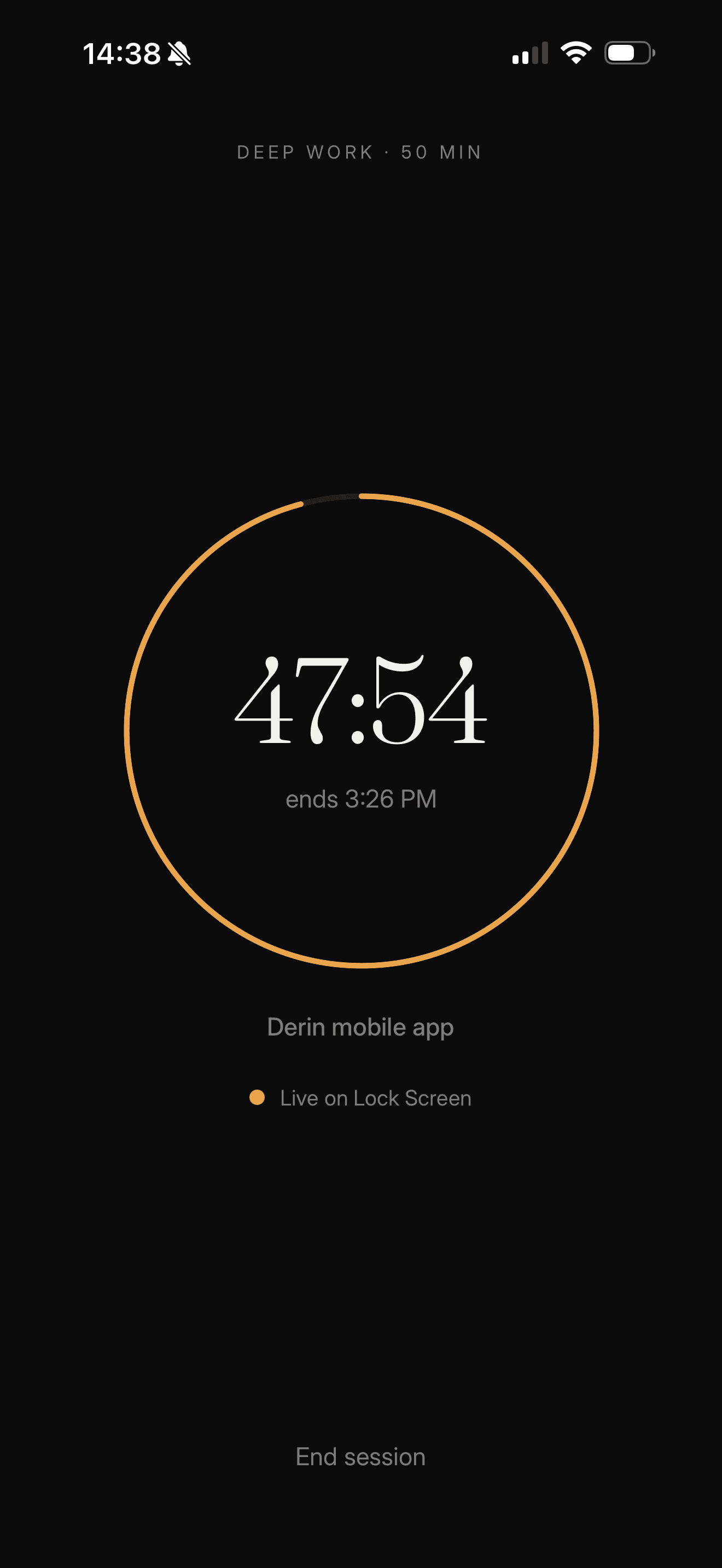 Timer screen