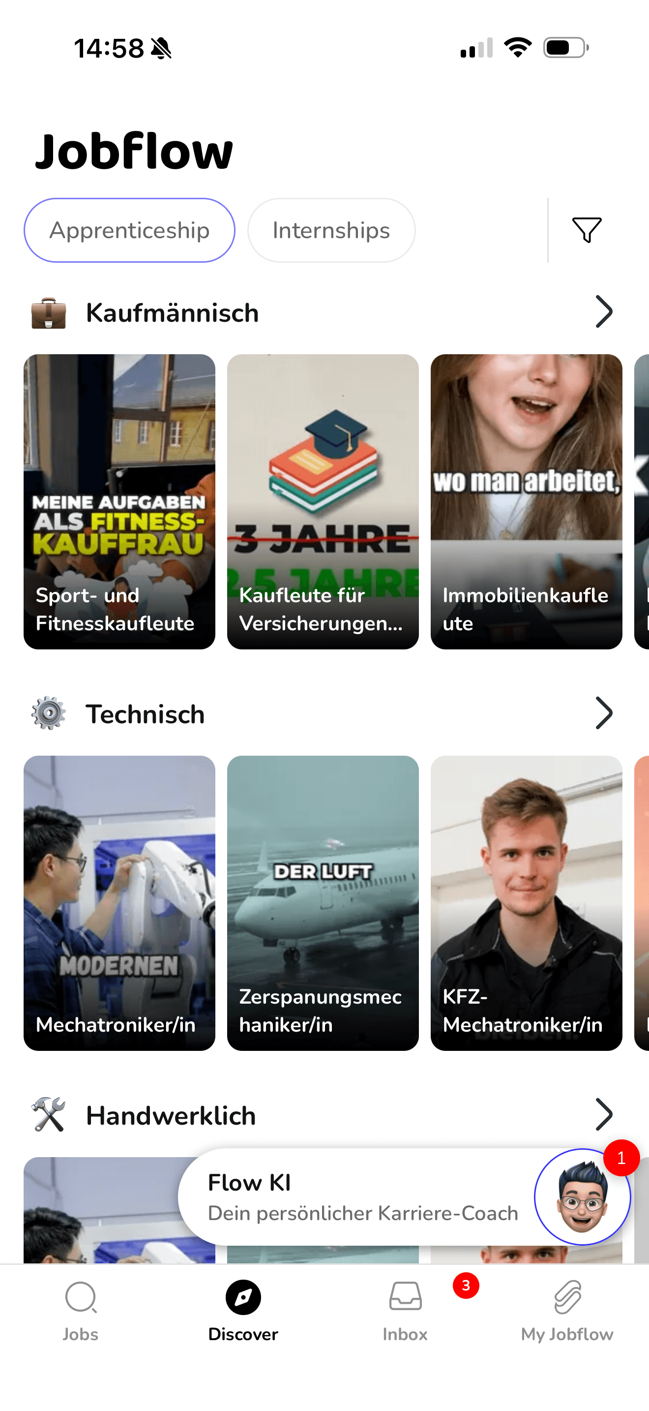 Discover screen